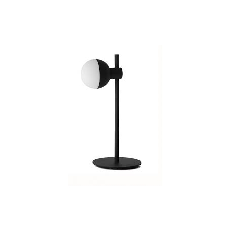 Lampe Fabian Noir Mat | Verre Opale