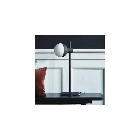 Lampe Fabian Noir Mat | Verre Opale