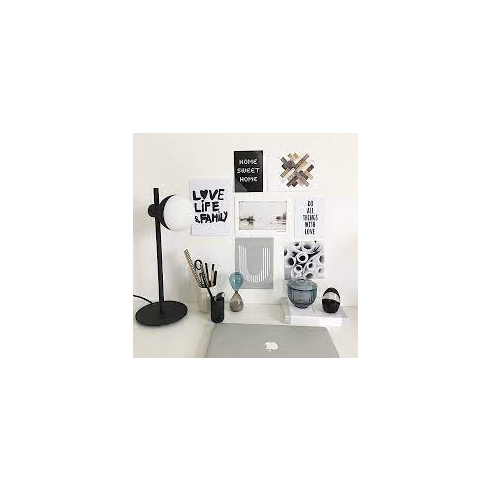 Lampe Fabian Noir Mat | Verre Opale Lampe Fabian Noir Mat | Verre Opale