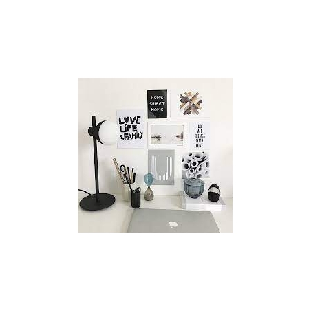 Lampe Fabian Noir Mat | Verre Opale