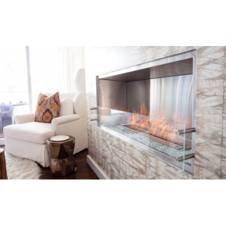 Cheminée Bioéthanol Firebox 1200SS EcoSmart Fire - Encastrable Acier Inox Intérieur Extérieur